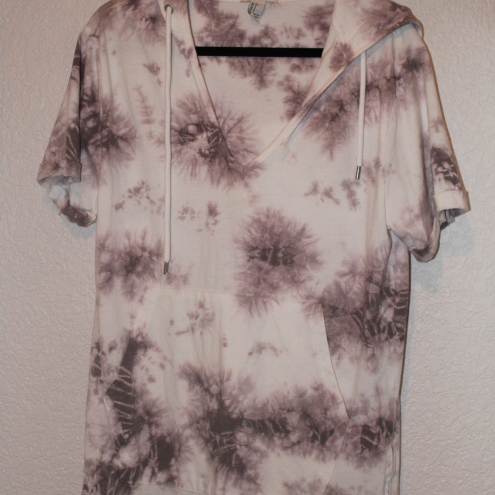 Purple Tue Dye Hooded Swim suit cover-up